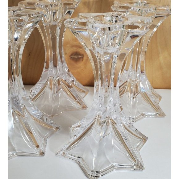 4 DePlomb Crystal Fire Star Six-point Candle Holders USA celestial taper candle - Picture 4 of 10
